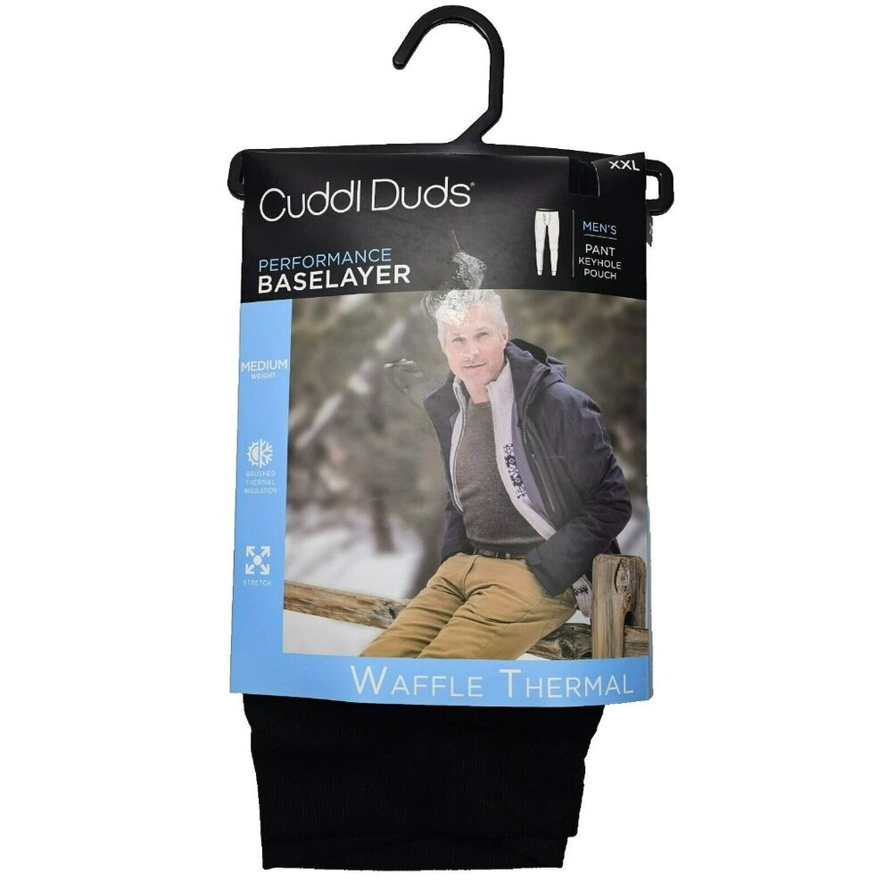 Cuddl Duds Performance Baselayer Waffle Thermal Pants Men's XXL (44-46) Black